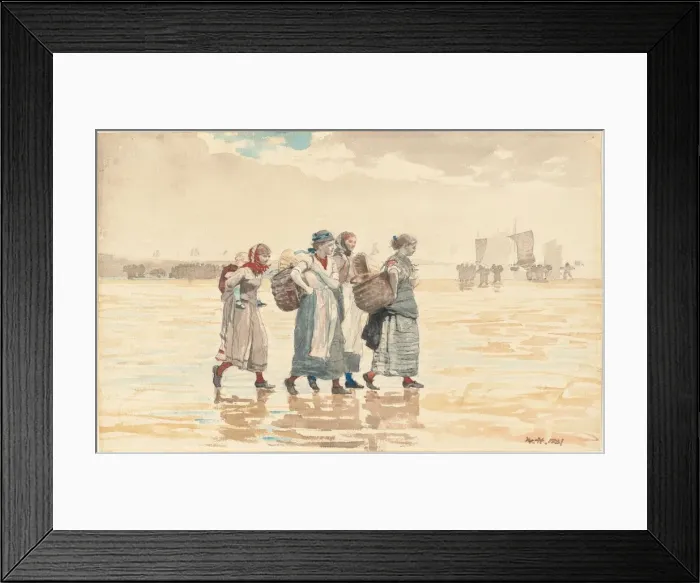 Framed Print : Four Fishwives on the Beach, 1881. Creator: Winslow Homer Framed Print : Four Fishwives on the Beach, 1881. Creator: Winslow Homer