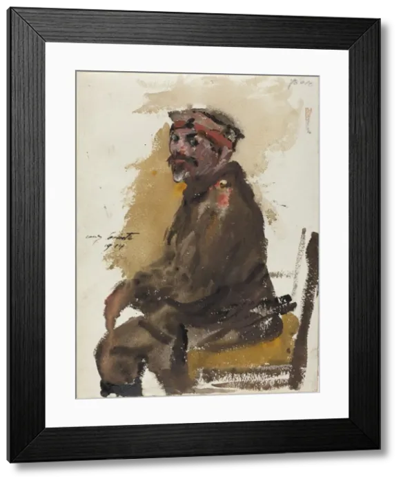 Framed Print : Hermann Struck in Uniform, 1914. Creator: Lovis Corinth Framed Print : Hermann Struck in Uniform, 1914. Creator: Lovis Corinth