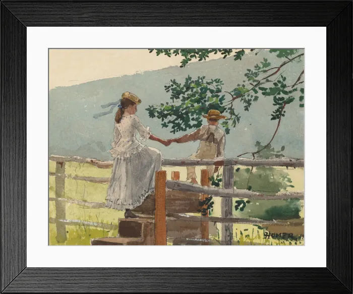 Framed Print : On the Stile, 1878. Creator: Winslow Homer Framed Print : On the Stile, 1878. Creator: Winslow Homer