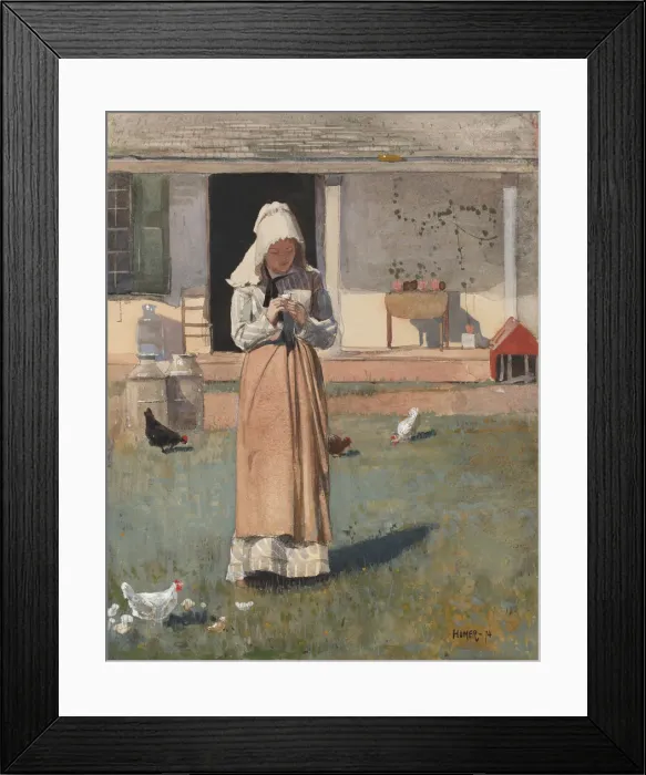 Framed Print : A Sick Chicken, 1874. Creator: Winslow Homer Framed Print : A Sick Chicken, 1874. Creator: Winslow Homer