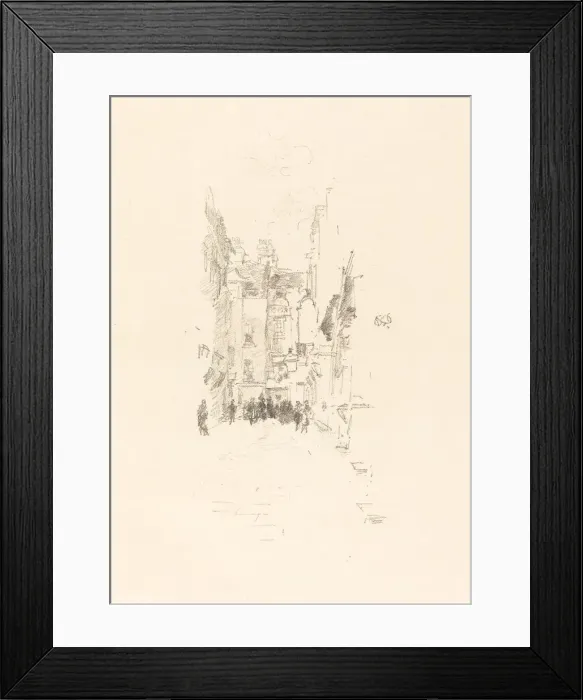 Framed Print : Little Court, Cloth Fair, 1887. Creator: James Abbott McNeill Whistler Framed Print : Little Court, Cloth Fair, 1887. Creator: James Abbott McNeill Whistler
