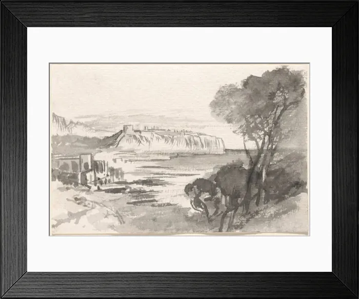 Framed Print : View across a Bay (Monaco), 1884 / 1885. Creator: Edward Lear Framed Print : View across a Bay (Monaco), 1884 / 1885. Creator: Edward Lear