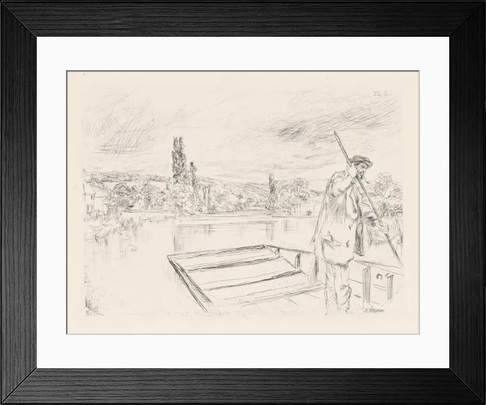 Framed Print : The Punt, 1861 (published 1862). Creator: James Abbott McNeill Whistler Framed Print : The Punt, 1861 (published 1862). Creator: James Abbott McNeill Whistler