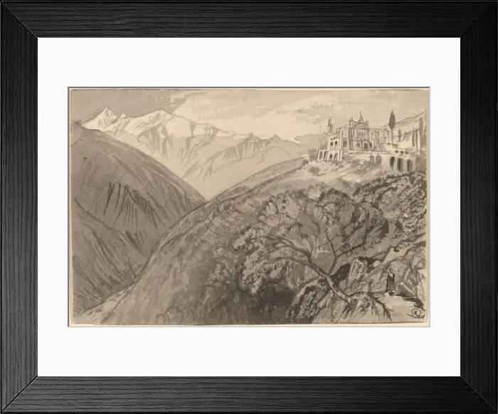 Framed Print : A Town on a Hilltop (Sanctuary of Lampedusa), 1884 / 1885. Creator: Edward Lear Framed Print : A Town on a Hilltop (Sanctuary of Lampedusa), 1884 / 1885. Creator: Edward Lear