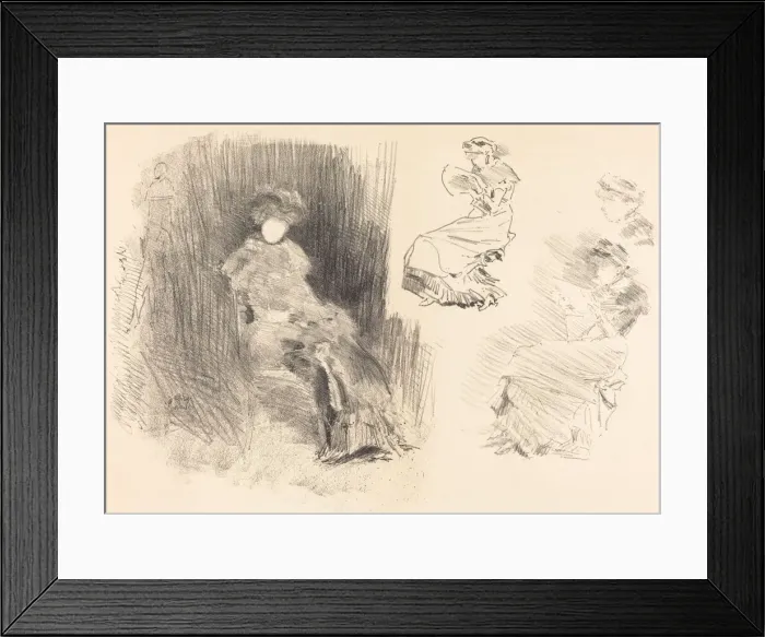 Framed Print : Reading, 1879 / 1887. Creator: James Abbott McNeill Whistler Framed Print : Reading, 1879 / 1887. Creator: James Abbott McNeill Whistler
