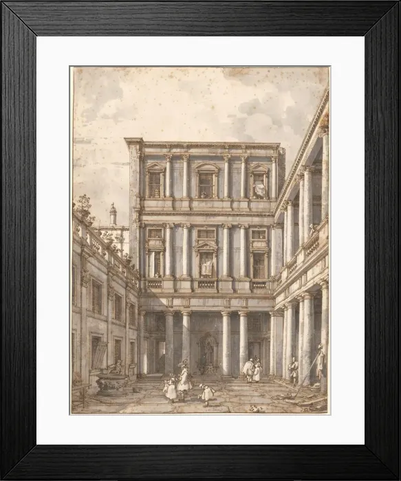 Framed Print : A Venetian Courtyard, in the Procuratie Nuove, c. 1760. Creator: Canaletto Framed Print : A Venetian Courtyard, in the Procuratie Nuove, c. 1760. Creator: Canaletto