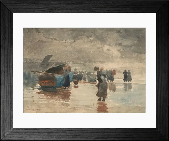 Framed Print : On the Sands, 1881. Creator: Winslow Homer
