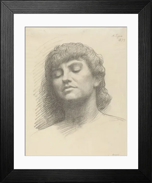 Framed Print : Head, 1879. Creator: Alphonse Legros Framed Print : Head, 1879. Creator: Alphonse Legros