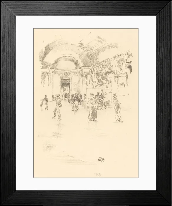 Framed Print : The Long Gallery, Louvre, 1894. Creator: James Abbott McNeill Whistler Framed Print : The Long Gallery, Louvre, 1894. Creator: James Abbott McNeill Whistler