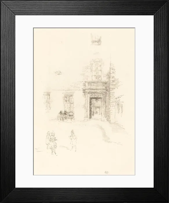 Framed Print : Courtyard, Chelsea Hospital, 1888. Creator: James Abbott McNeill Whistler Framed Print : Courtyard, Chelsea Hospital, 1888. Creator: James Abbott McNeill Whistler