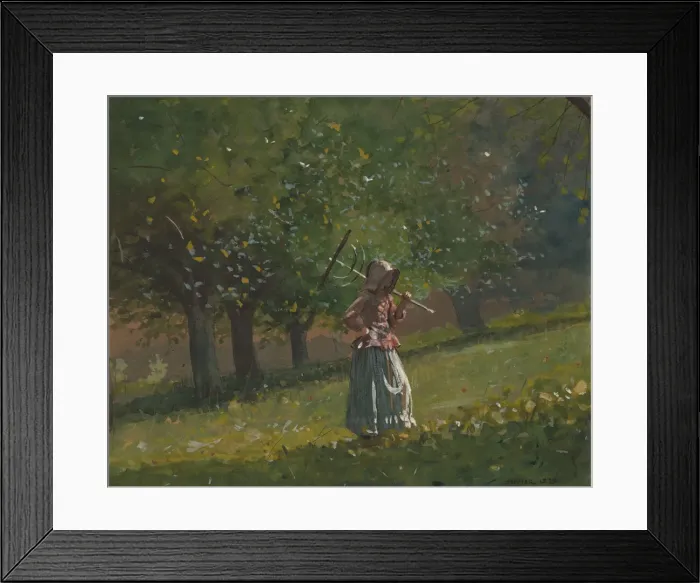 Framed Print : Girl with Hay Rake, 1878. Creator: Winslow Homer Framed Print : Girl with Hay Rake, 1878. Creator: Winslow Homer