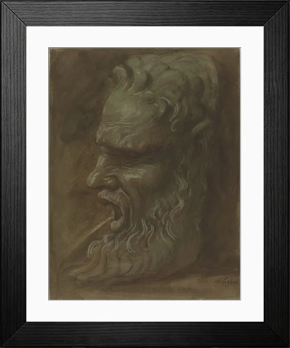 Framed Print : Study of a Mask. Creator: Alphonse Legros Framed Print : Study of a Mask. Creator: Alphonse Legros