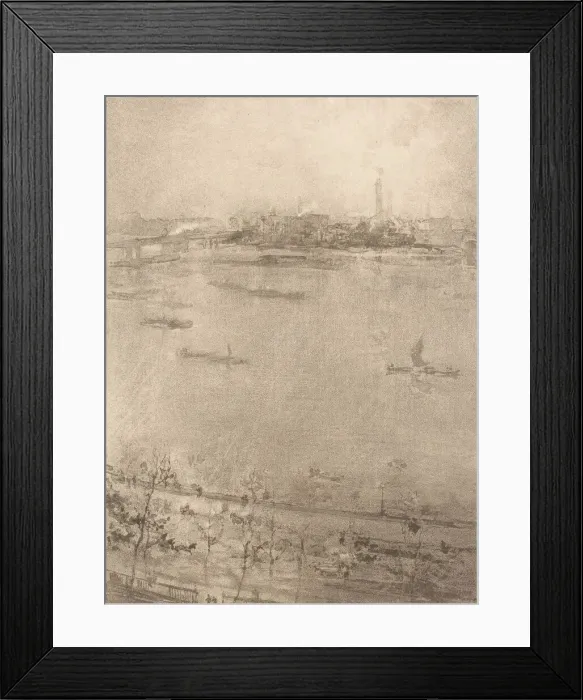 Framed Print : The Thames, 1896. Creator: James Abbott McNeill Whistler Framed Print : The Thames, 1896. Creator: James Abbott McNeill Whistler