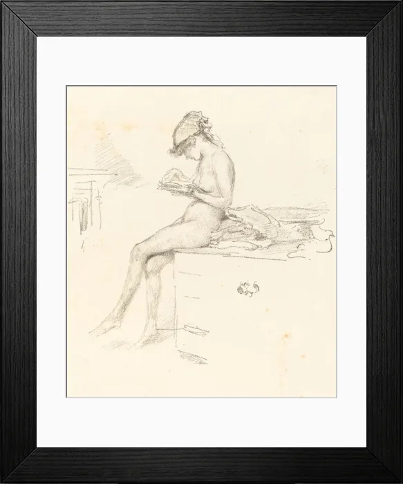 Framed Print : The Little Nude Model, Reading, 1889 / 1890. Creator: James Abbott McNeill Whistler Framed Print : The Little Nude Model, Reading, 1889 / 1890. Creator: James Abbott McNeill Whistler