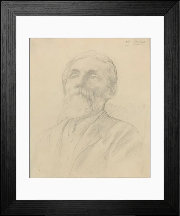 Framed Print : Portrait of an Old Man. Creator: Alphonse Legros Framed Print : Portrait of an Old Man. Creator: Alphonse Legros