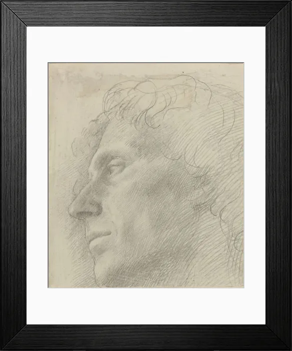Framed Print : Head of a Man Facing Left. Creator: Alphonse Legros Framed Print : Head of a Man Facing Left. Creator: Alphonse Legros