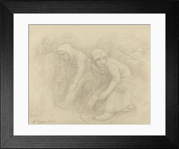 Framed Print : The Reapers, 1907. Creator: Alphonse Legros Framed Print : The Reapers, 1907. Creator: Alphonse Legros