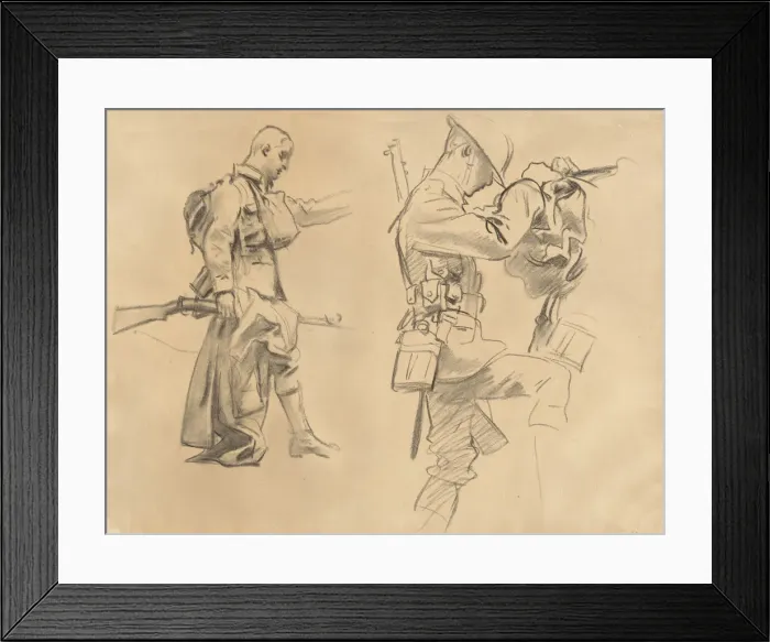 Framed Print : Studies for Gassed'[recto], 1918-1919. Creator: John Singer Sargent