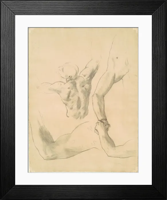 Framed Print : Studies for Two Classical Male Figures Wrestling, 1919-1920 Framed Print : Studies for Two Classical Male Figures Wrestling, 1919-1920