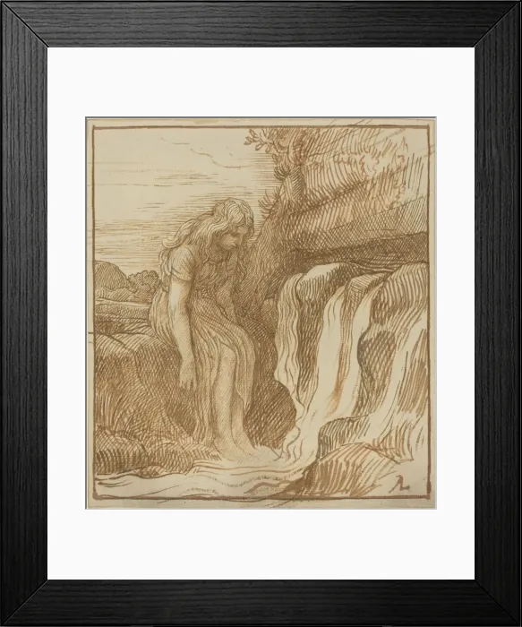 Framed Print : Peasant at the Source. Creator: Alphonse Legros Framed Print : Peasant at the Source. Creator: Alphonse Legros