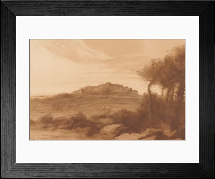 Framed Print : Landscape. Creator: Alphonse Legros Framed Print : Landscape. Creator: Alphonse Legros