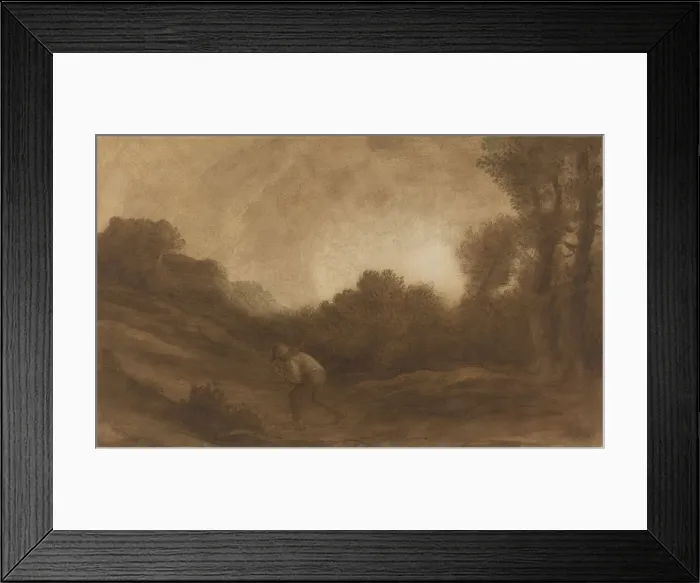 Framed Print : Landscape, Evening. Creator: Alphonse Legros Framed Print : Landscape, Evening. Creator: Alphonse Legros