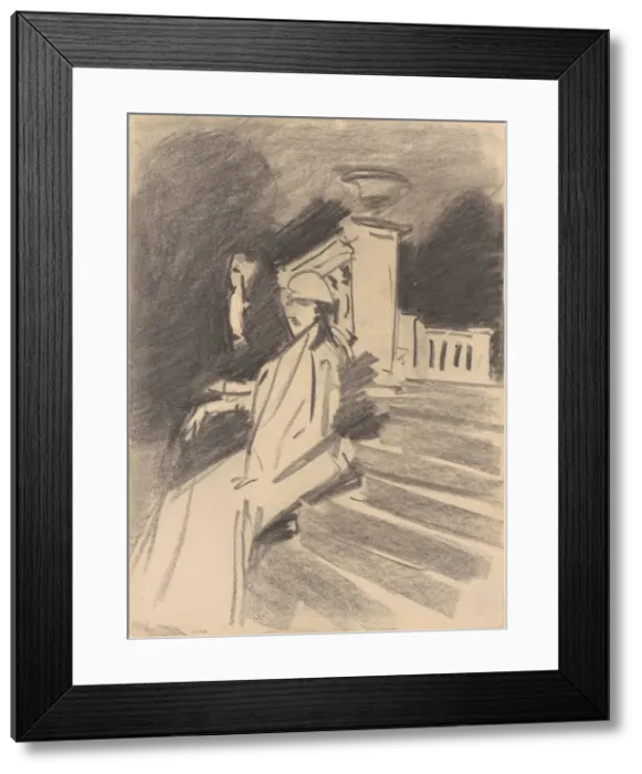 Framed Print : By the Fountain, Villa Torlonia, Frascati, Italy, c. 1907. Creator: John Singer Sargent Framed Print : By the Fountain, Villa Torlonia, Frascati, Italy, c. 1907. Creator: John Singer Sargent