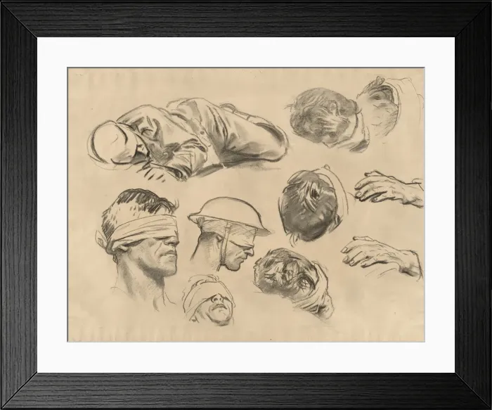 Framed Print : Studies for Gassed, 1918-1919. Creator: John Singer Sargent Framed Print : Studies for Gassed, 1918-1919. Creator: John Singer Sargent