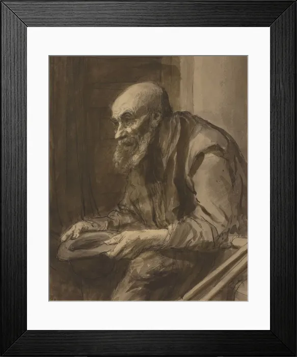 Framed Print : Beggar with Crutches. Creator: Alphonse Legros Framed Print : Beggar with Crutches. Creator: Alphonse Legros