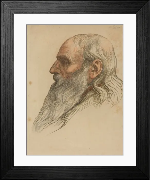 Framed Print : Study of a Mans Head with a Full Beard. Creator: Alphonse Legros Framed Print : Study of a Mans Head with a Full Beard. Creator: Alphonse Legros