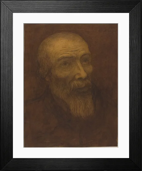 Framed Print : Head of a Bald Man with a Beard, 1906. Creator: Alphonse Legros Framed Print : Head of a Bald Man with a Beard, 1906. Creator: Alphonse Legros