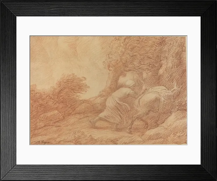 Framed Print : Peasant and Ass. Creator: Alphonse Legros Framed Print : Peasant and Ass. Creator: Alphonse Legros