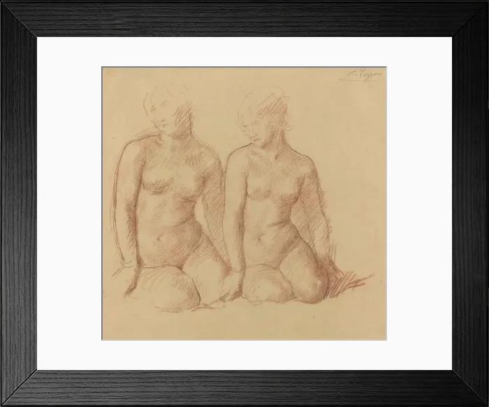 Framed Print : Study of Two Figures Seated Side by Side. Creator: Alphonse Legros Framed Print : Study of Two Figures Seated Side by Side. Creator: Alphonse Legros