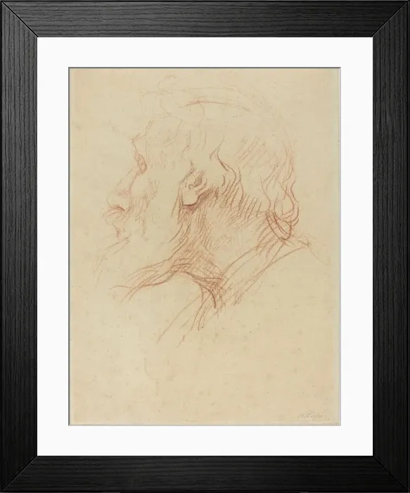 Framed Print : Study of a Beggar. Creator: Alphonse Legros Framed Print : Study of a Beggar. Creator: Alphonse Legros