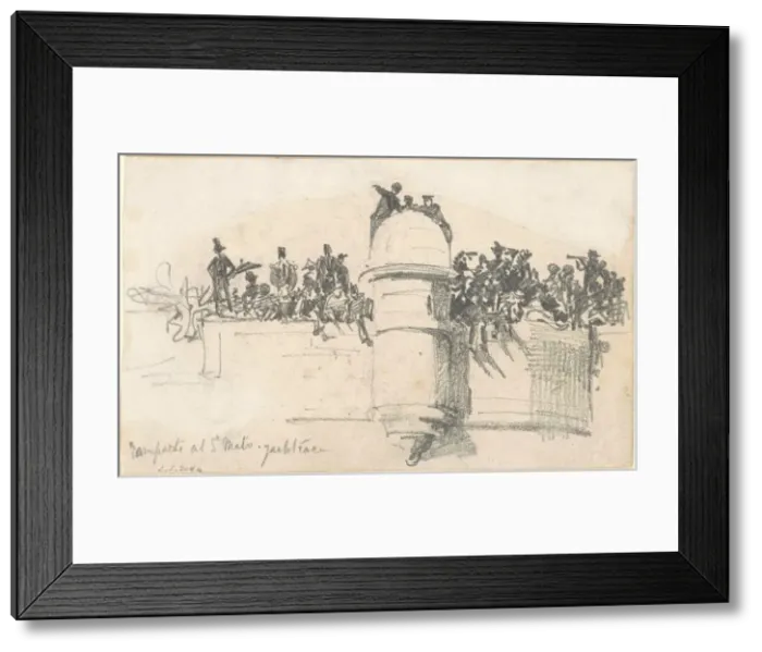 Framed Print : Ramparts at St. Malo?Yacht Race, 1875. Creator: John Singer Sargent Framed Print : Ramparts at St. Malo?Yacht Race, 1875. Creator: John Singer Sargent