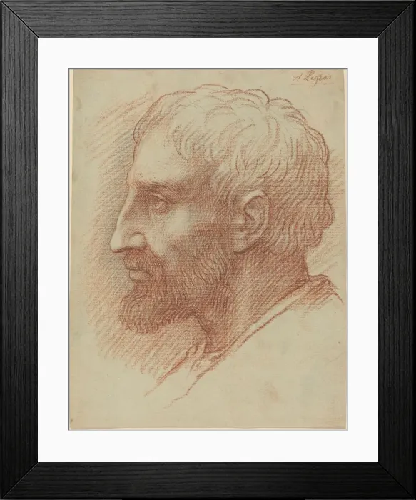 Framed Print : Head of a Man. Creator: Alphonse Legros Framed Print : Head of a Man. Creator: Alphonse Legros