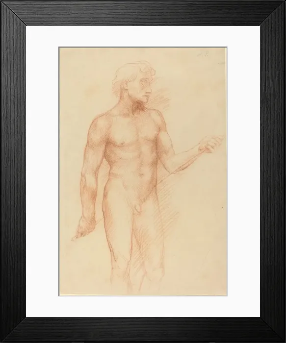 Framed Print : Study of a Mans Figure, Holding Rod behind Back. Creator: Alphonse Legros Framed Print : Study of a Mans Figure, Holding Rod behind Back. Creator: Alphonse Legros