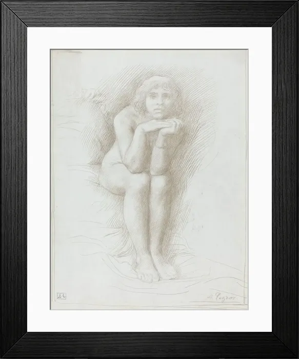 Framed Print : Nude Model Seated. Creator: Alphonse Legros Framed Print : Nude Model Seated. Creator: Alphonse Legros