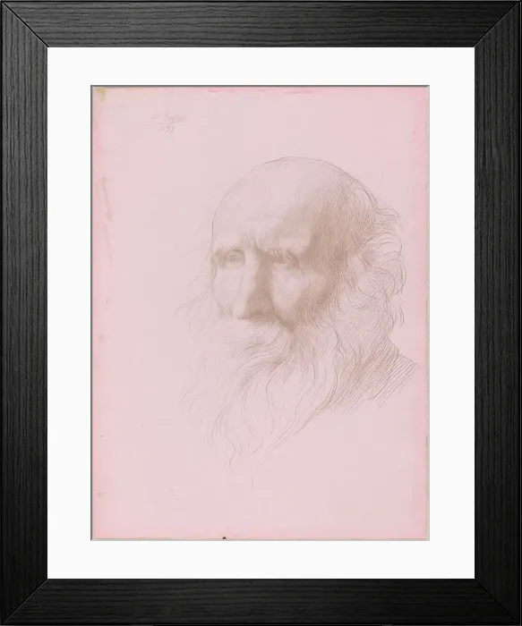 Framed Print : Head of an Old Man, 1897. Creator: Alphonse Legros Framed Print : Head of an Old Man, 1897. Creator: Alphonse Legros