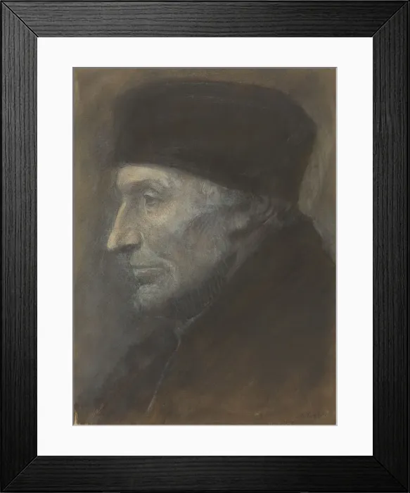 Framed Print : Head of a Man with a Skullcap. Creator: Alphonse Legros Framed Print : Head of a Man with a Skullcap. Creator: Alphonse Legros