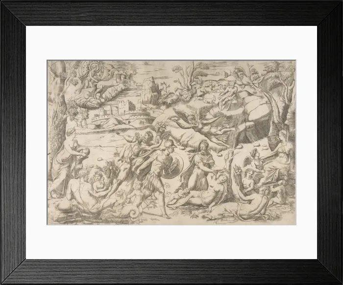 Framed Print : Mars and Rhea Silvia: in the centre Mars holds a shield and sword, Rhea Silvia sleep Framed Print : Mars and Rhea Silvia: in the centre Mars holds a shield and sword, Rhea Silvia sleep