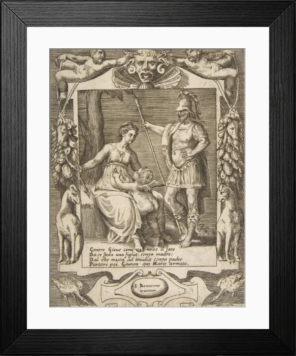 Framed Print : Juno, Mars and Cupid, set within an elaborate frame, from the Loves, Rages and Jealous Framed Print : Juno, Mars and Cupid, set within an elaborate frame, from the Loves, Rages and Jealous