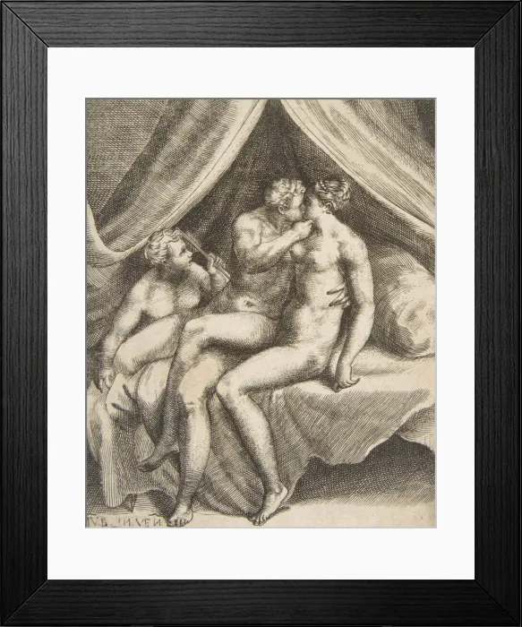 Framed Print : Venus and Mars, from The Loves of the Gods, 1531-60. Creator: Giulio Bonasone Framed Print : Venus and Mars, from The Loves of the Gods, 1531-60. Creator: Giulio Bonasone