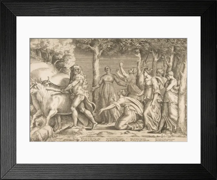 Framed Print : Hercules driving off the cattle of Geryon, at the right are the nymphs of Hesperides Framed Print : Hercules driving off the cattle of Geryon, at the right are the nymphs of Hesperides
