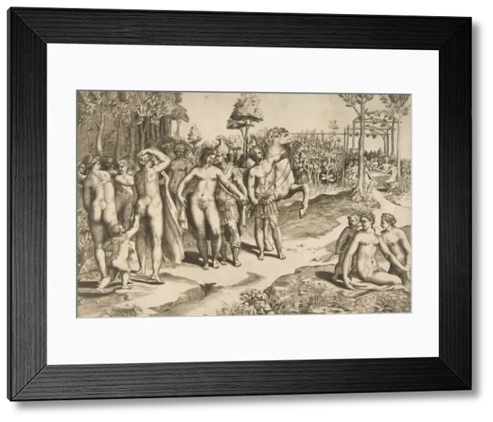 Framed Print : Alexander and Roxana, 1531-76. Creator: Giulio Bonasone Framed Print : Alexander and Roxana, 1531-76. Creator: Giulio Bonasone