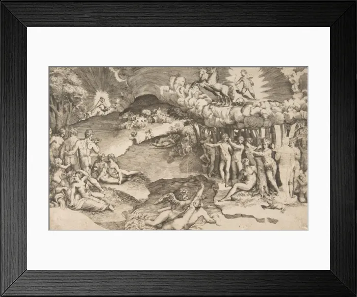 Framed Print : The triumph of love, cupid riding a chariot drawn by unicorn is in the upper right Framed Print : The triumph of love, cupid riding a chariot drawn by unicorn is in the upper right