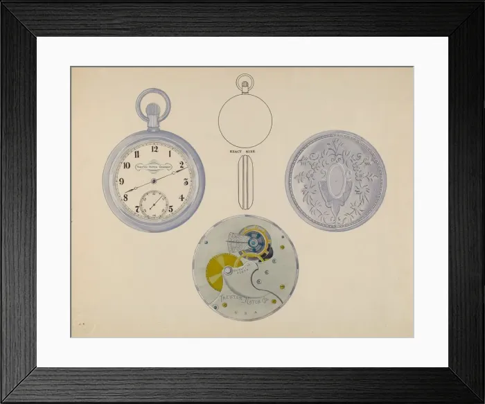 Framed Print : Watch, Dial and Frame, c. 1936. Creator: Harry G Aberdeen Framed Print : Watch, Dial and Frame, c. 1936. Creator: Harry G Aberdeen