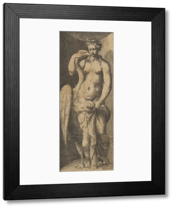 Framed Print : Leda and the swan, ca 1531-76. Creator: Giulio Bonasone Framed Print : Leda and the swan, ca 1531-76. Creator: Giulio Bonasone