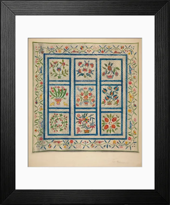 Framed Print : Quilt, c. 1937. Creator: Marie Alain Framed Print : Quilt, c. 1937. Creator: Marie Alain