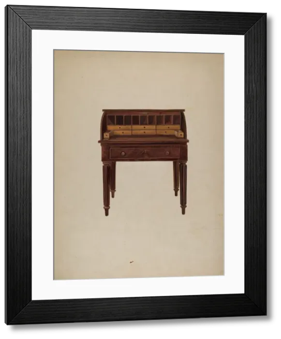 Framed Print : Desk, c. 1940. Creator: Marie Alain Framed Print : Desk, c. 1940. Creator: Marie Alain